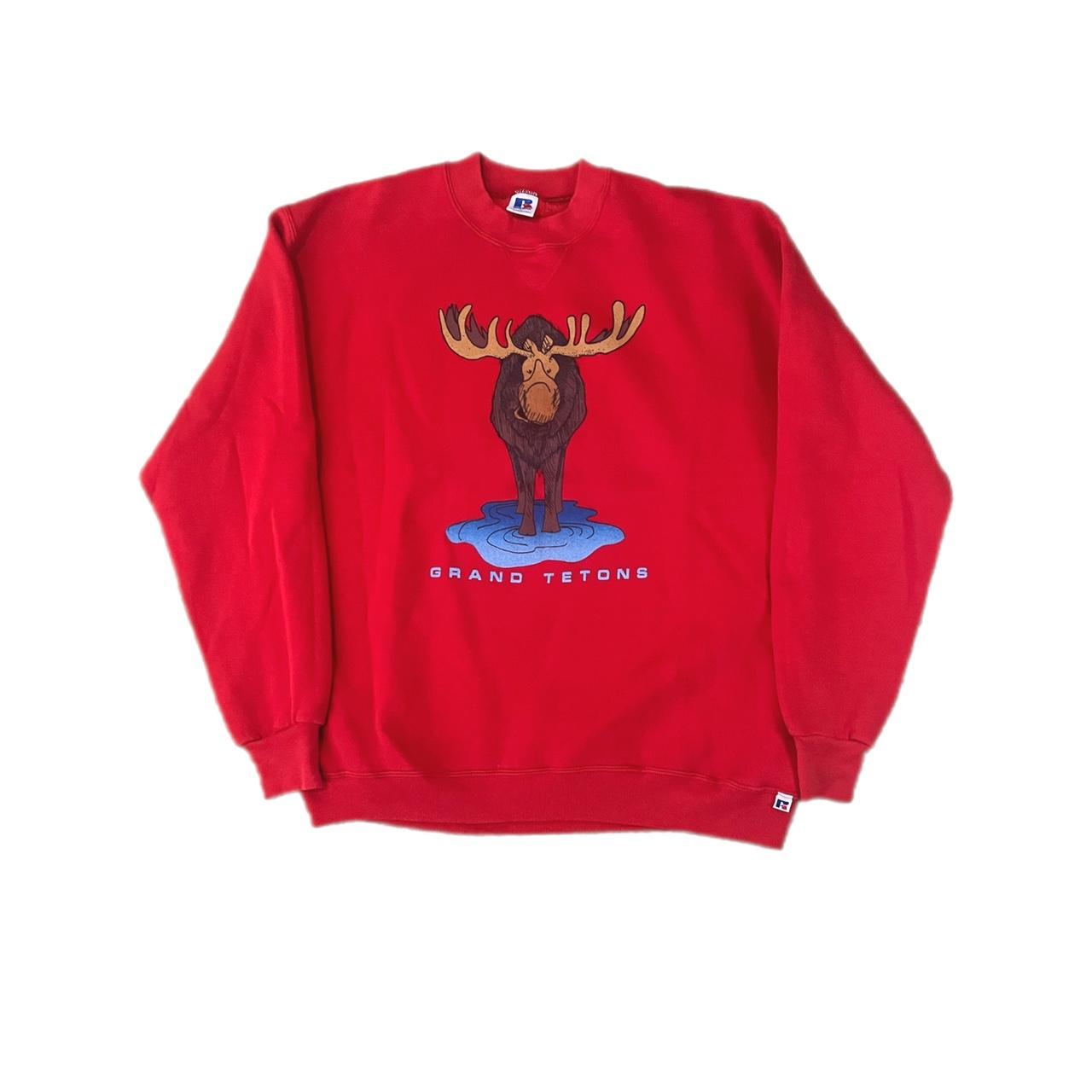 Vintage Moose Sweatshirt Tagged XL fits... - Depop