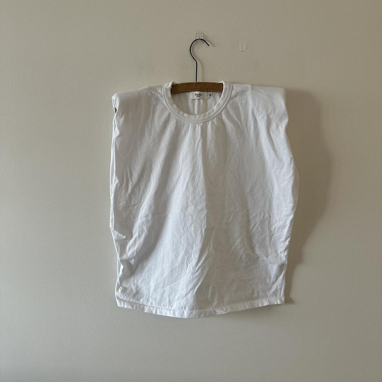 The Frankie Shop White Eva Padded Shoulder Organic... - Depop