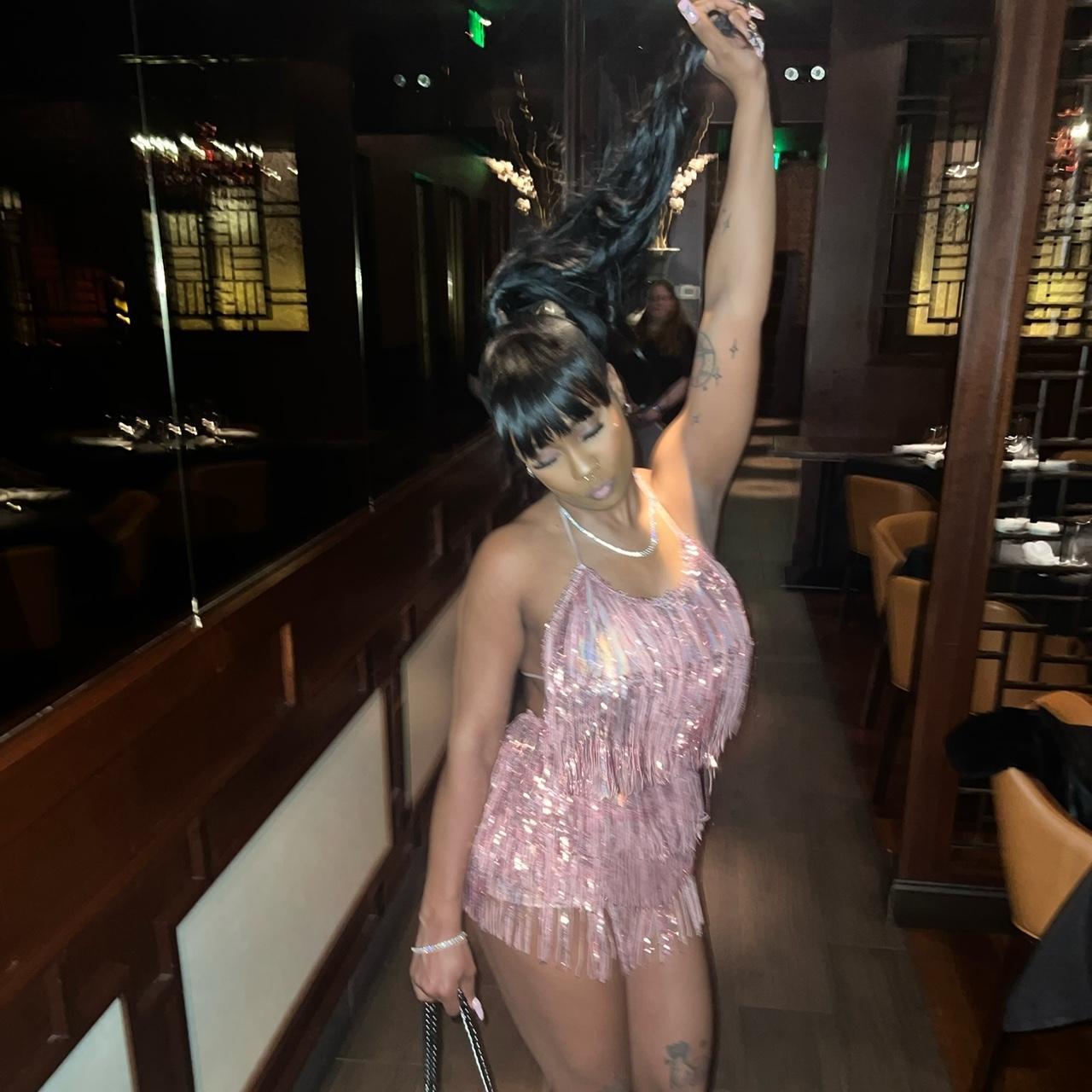 Shop Akira Fringe pink Open Worn