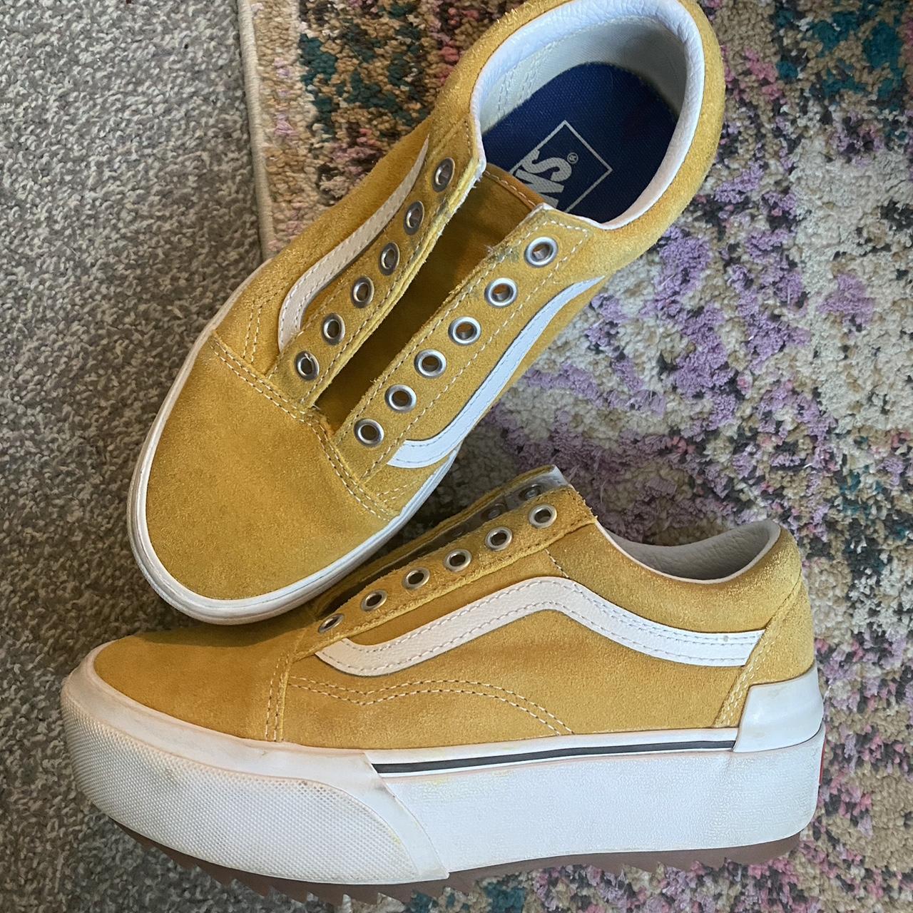 Yellow hot sale vans suede