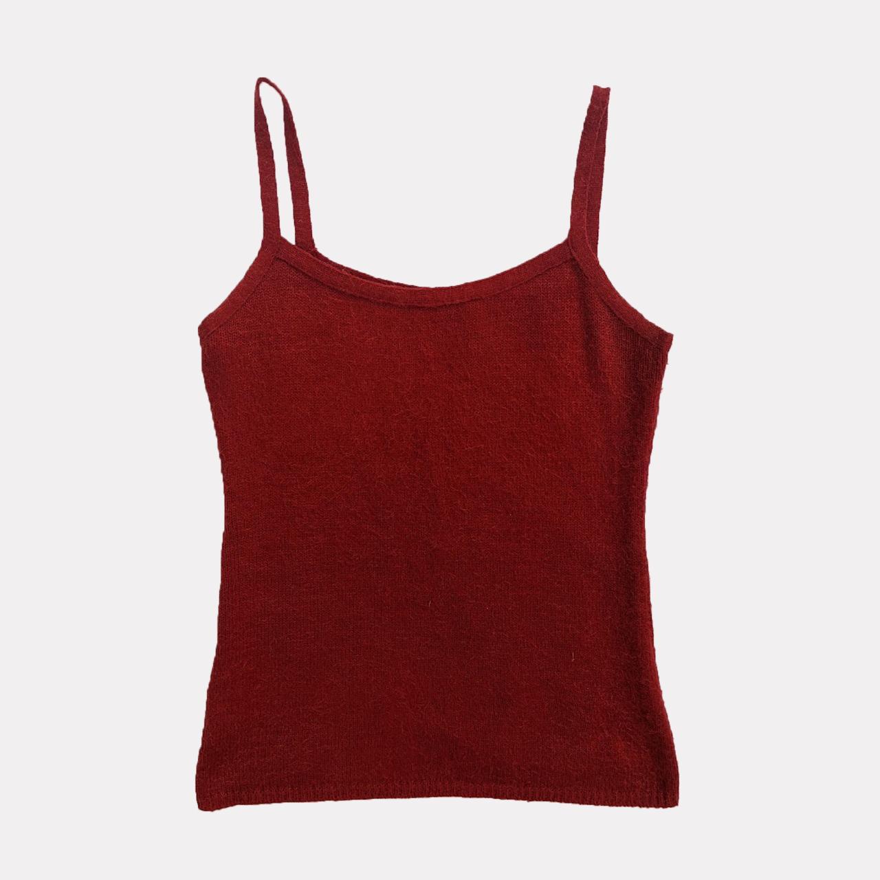 Red Fine Knit Wool Cami 💘Adorable red fuzzy fine... - Depop