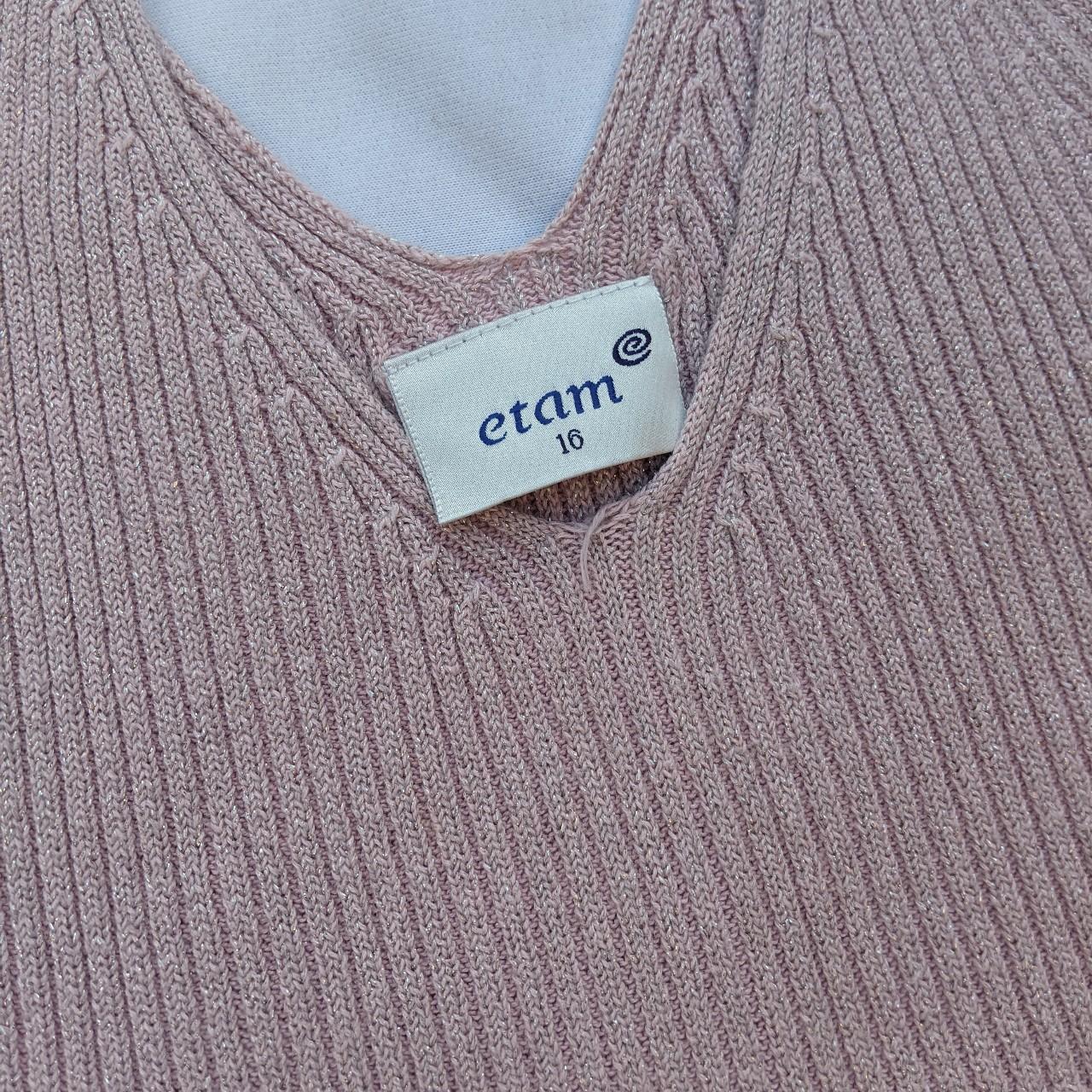Etam Women's Pink and Silver Vest | Depop