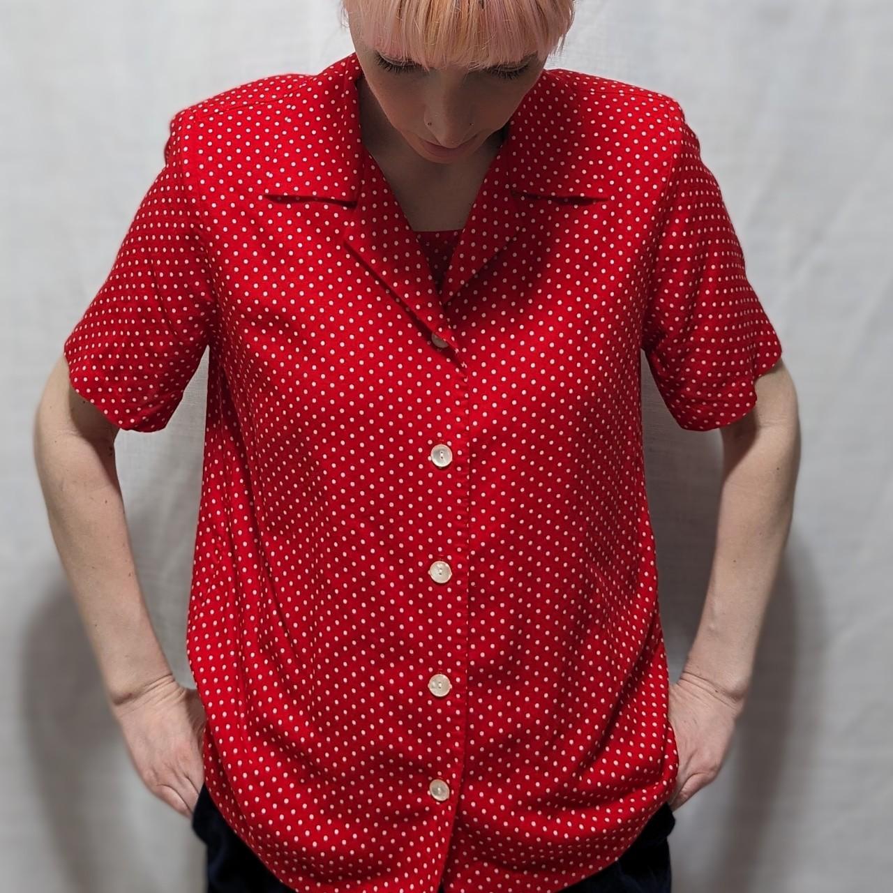 Small polka dot blouse deals