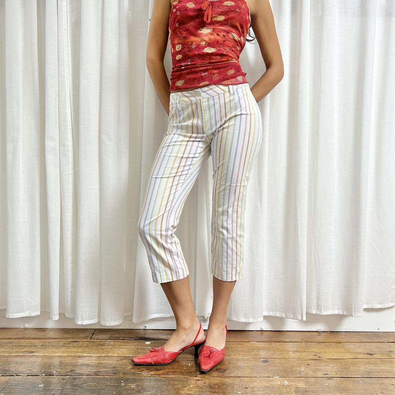 Pinstripe capri pants on sale