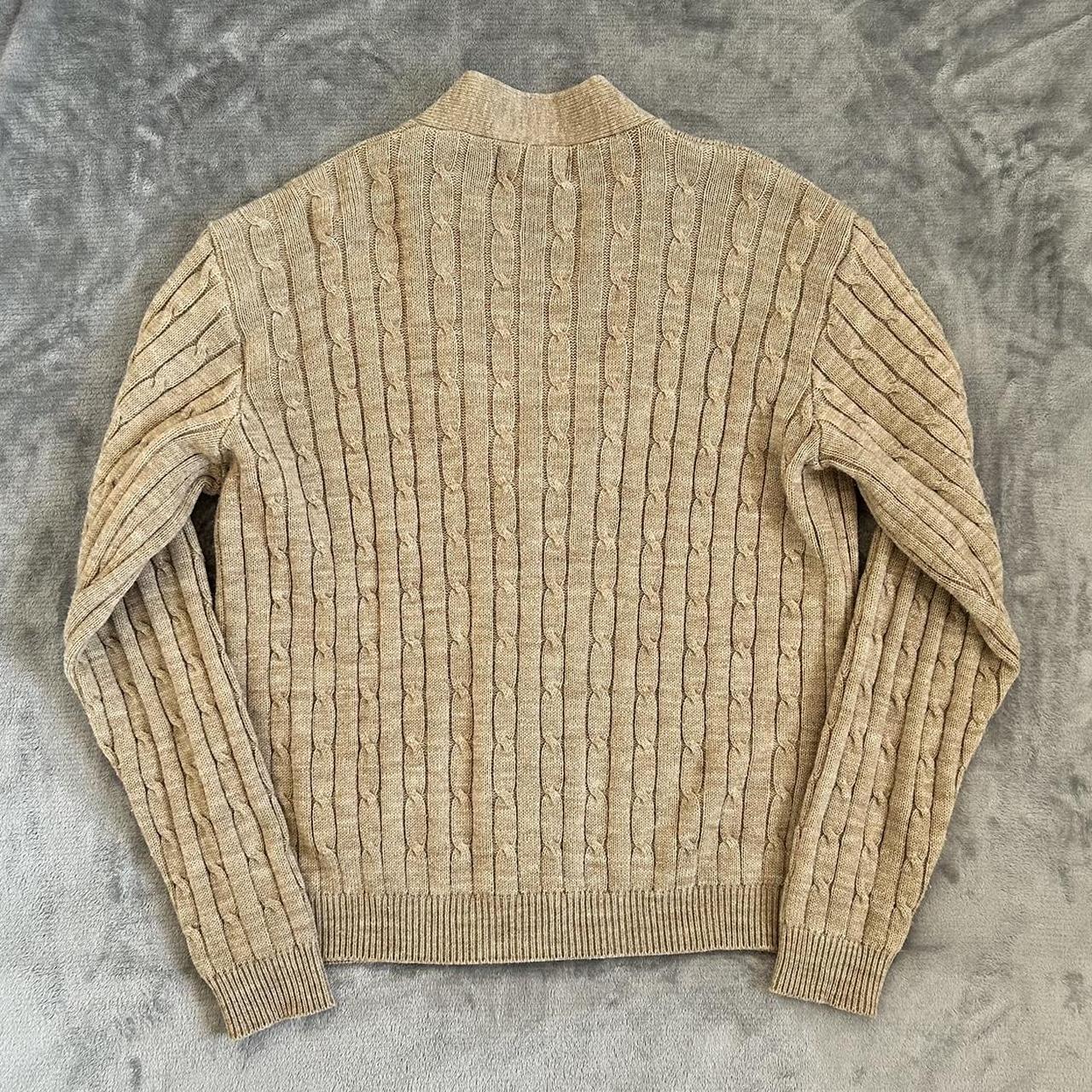 Tan Button Up Knit Cardigan Such a perfect layering... - Depop