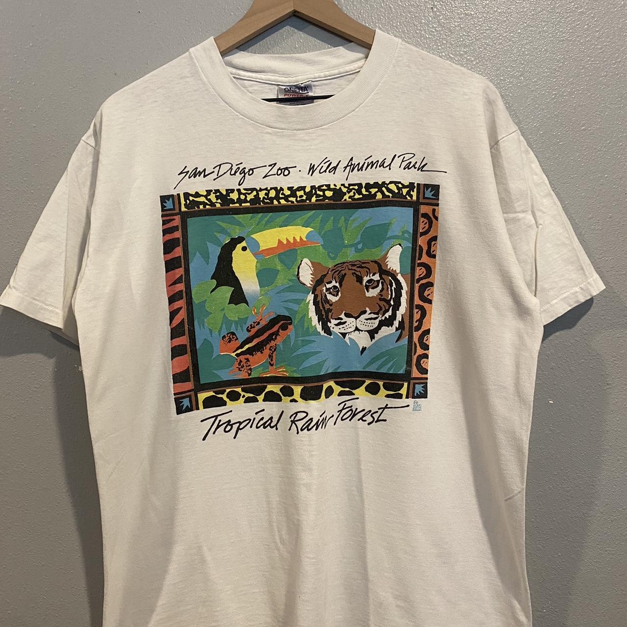 Vintage 90s single stitch San Diego Zoo shirt. In... - Depop