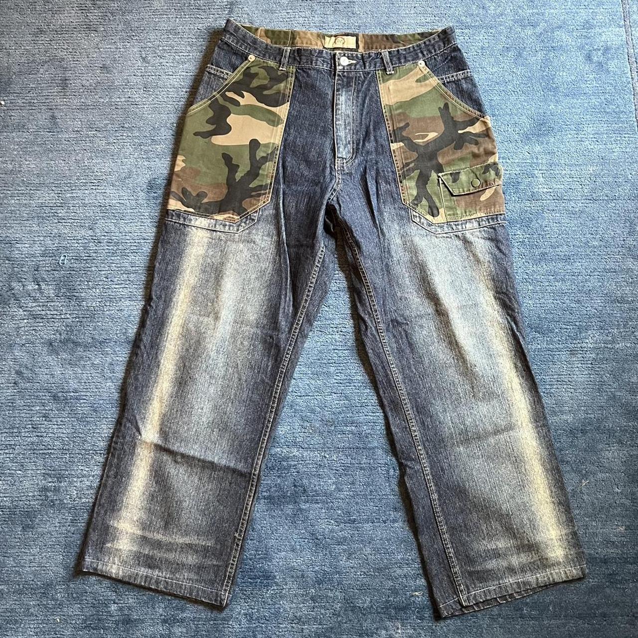 Men's Blue and Green Jeans | Depop