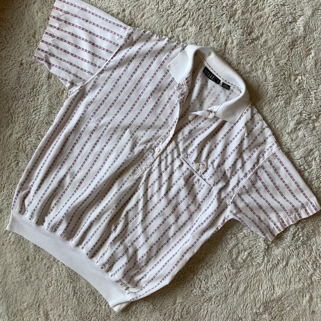 Gitano Men's White and Pink Polo-shirts | Depop