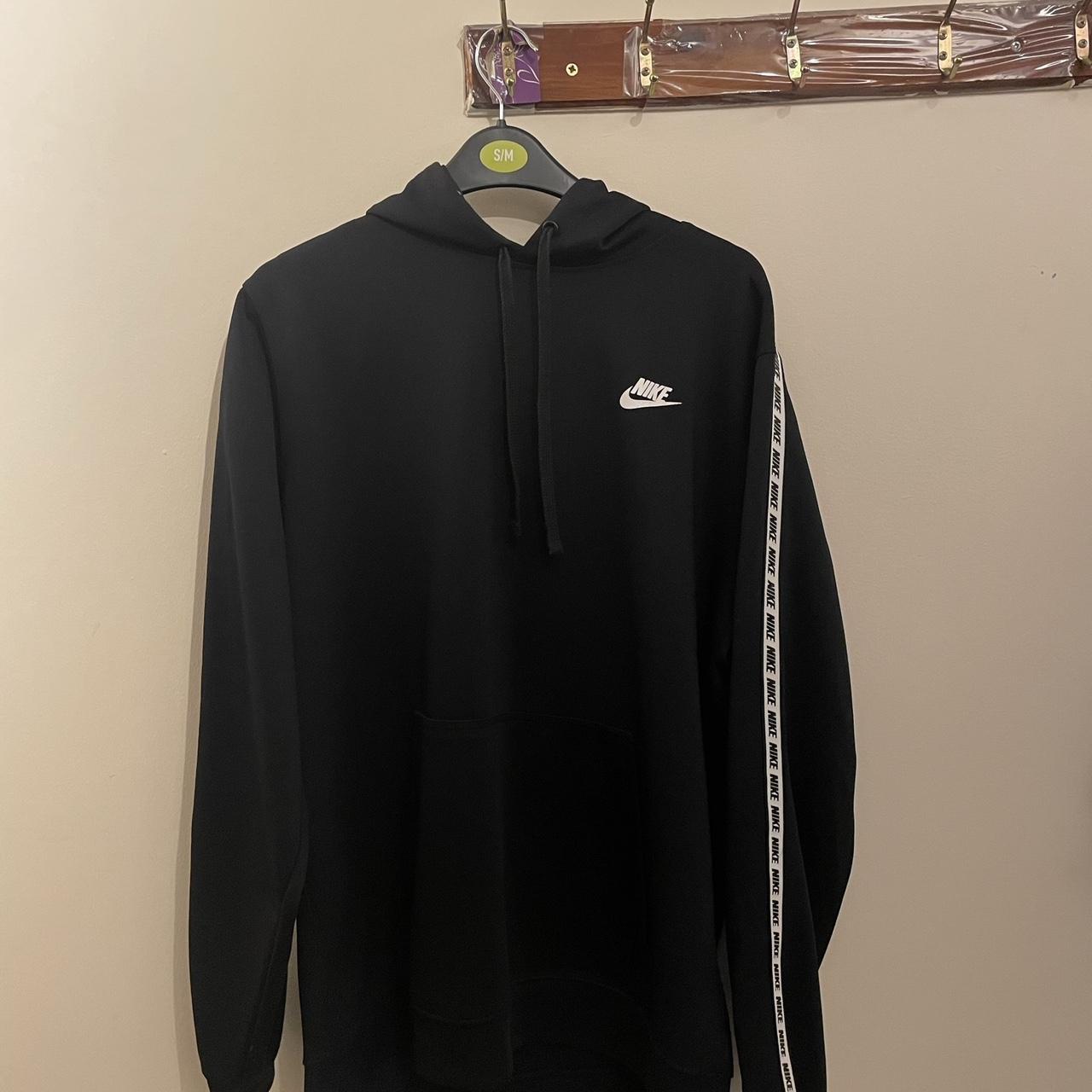 mens black nike tape hoodie