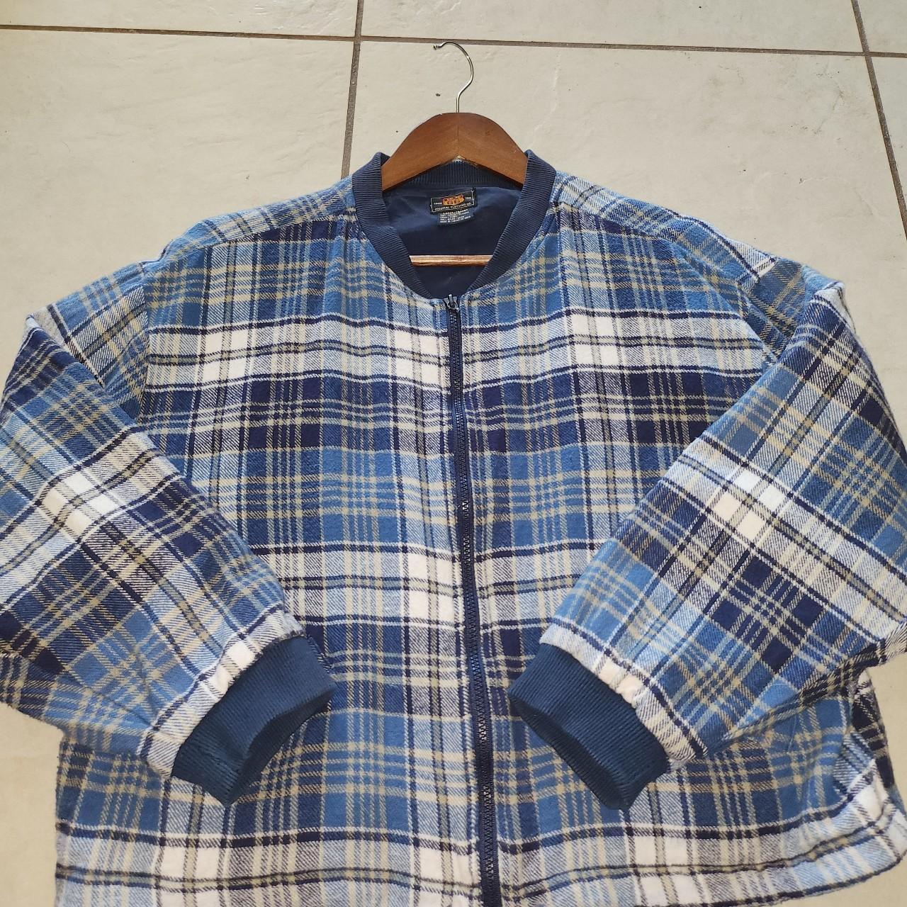 Vintage Plaid Bomber from route 66 Chest... - Depop