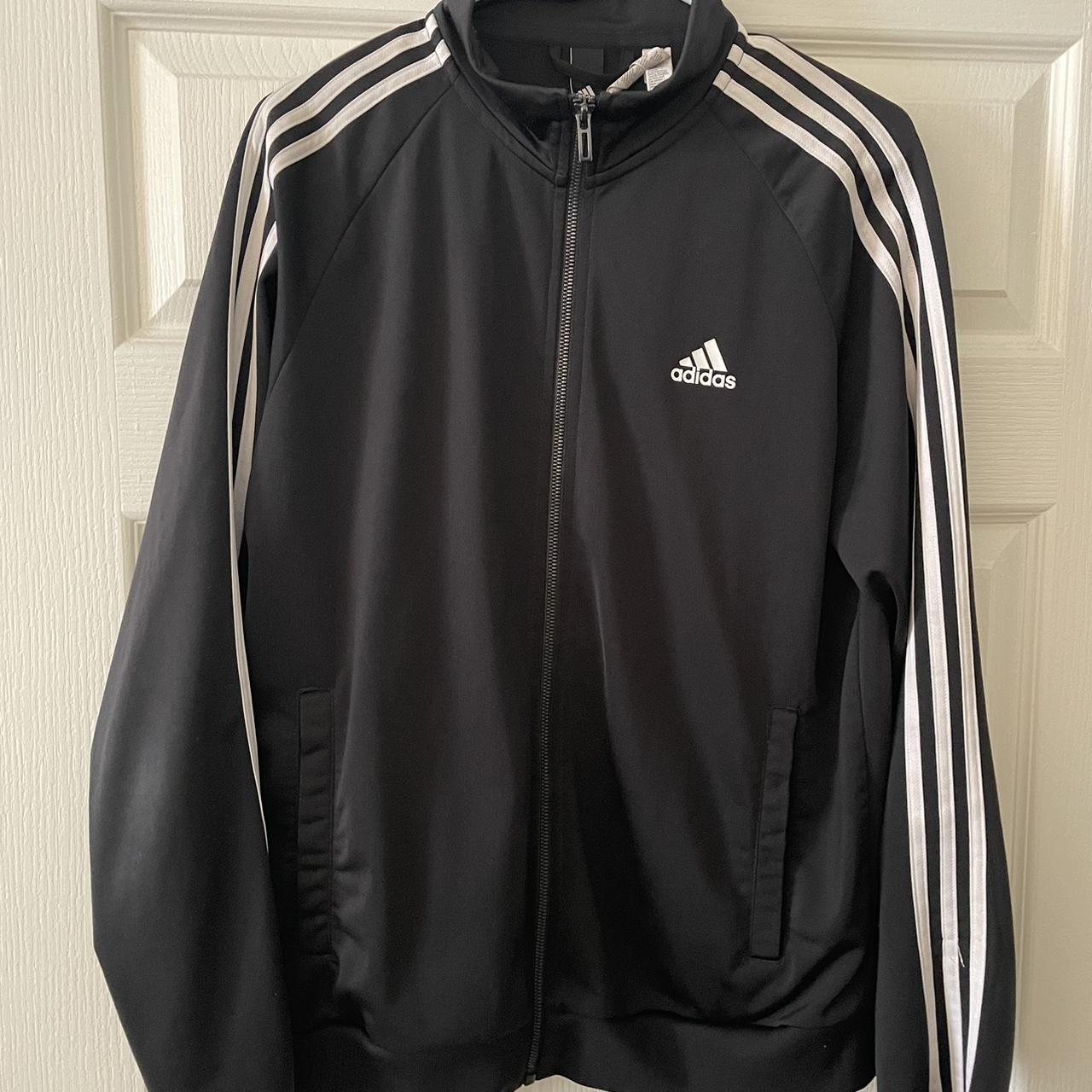 Adidas Men's Black and White Jacket | Depop