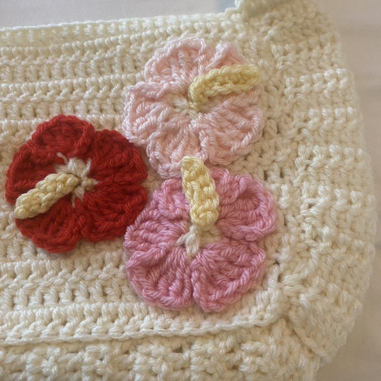 Crochet Puff Flower Clutch Bag Free Pattern
