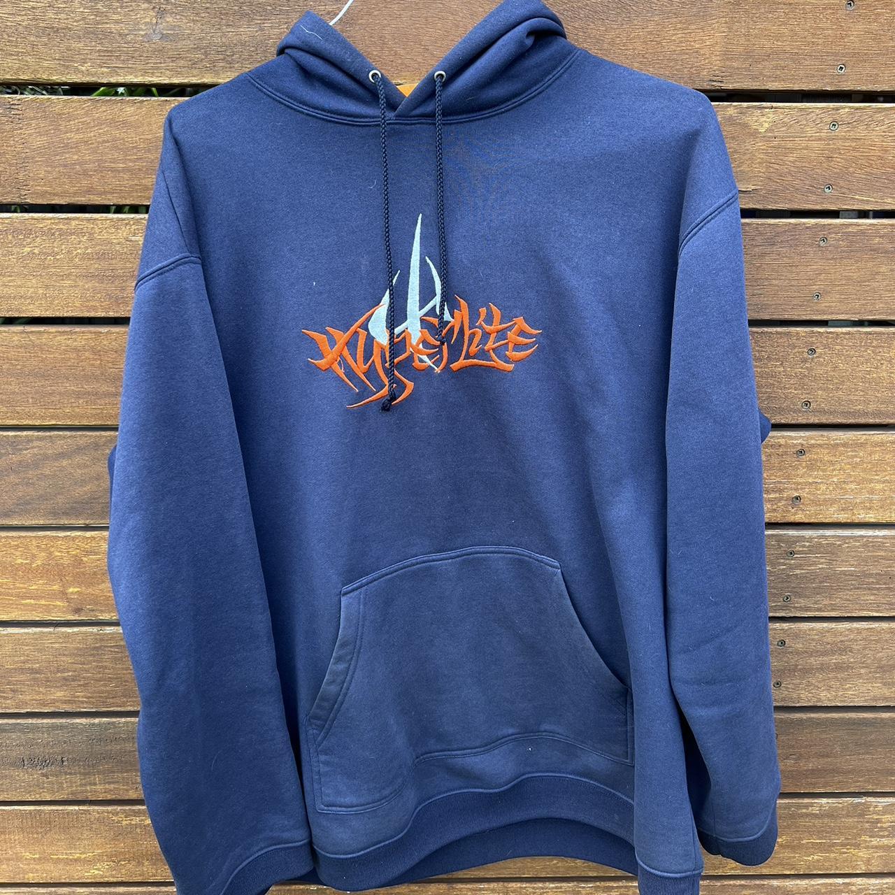 Navy blue and orange hoodie best sale