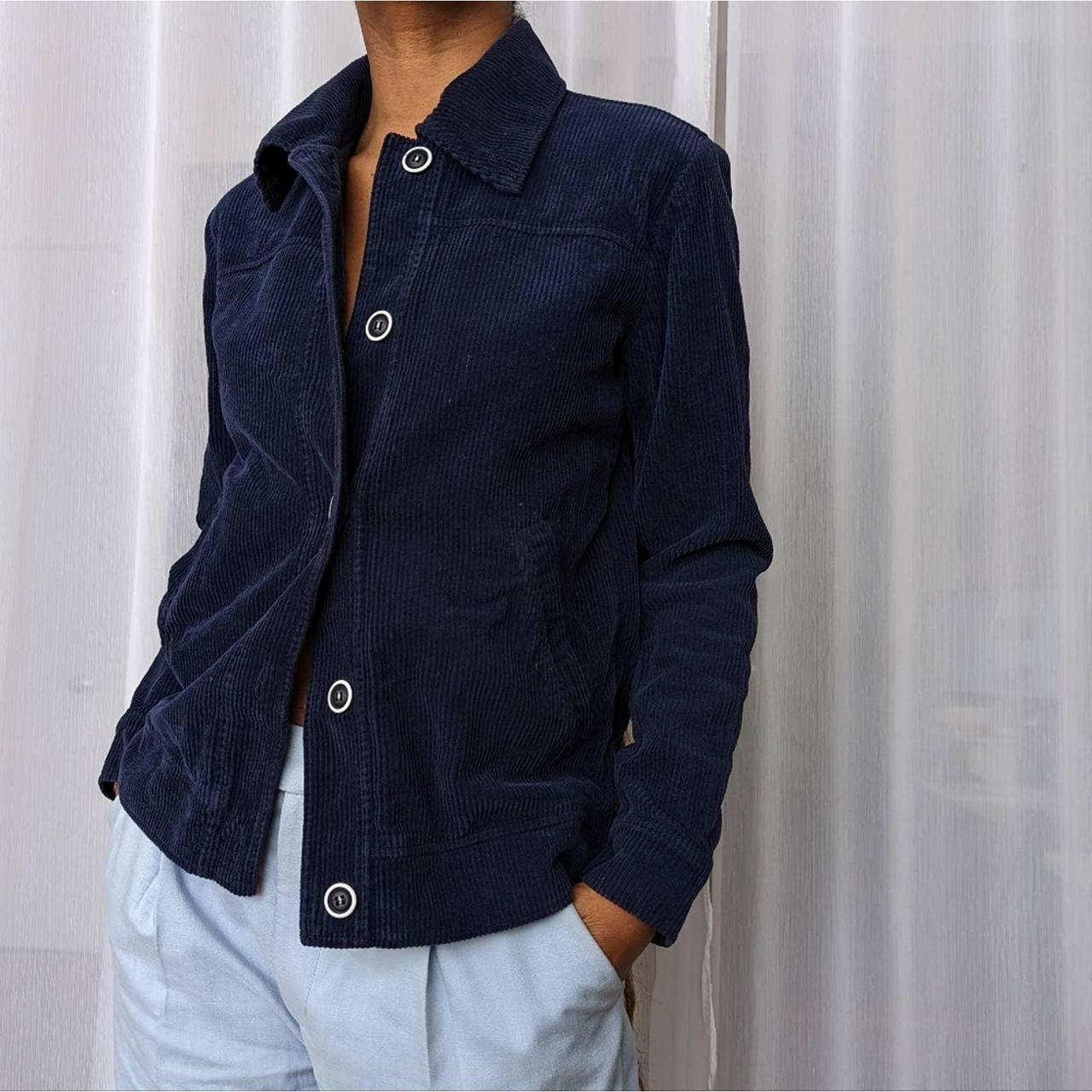 Women's Blue Corduroy Jacket Finery London Size... Depop
