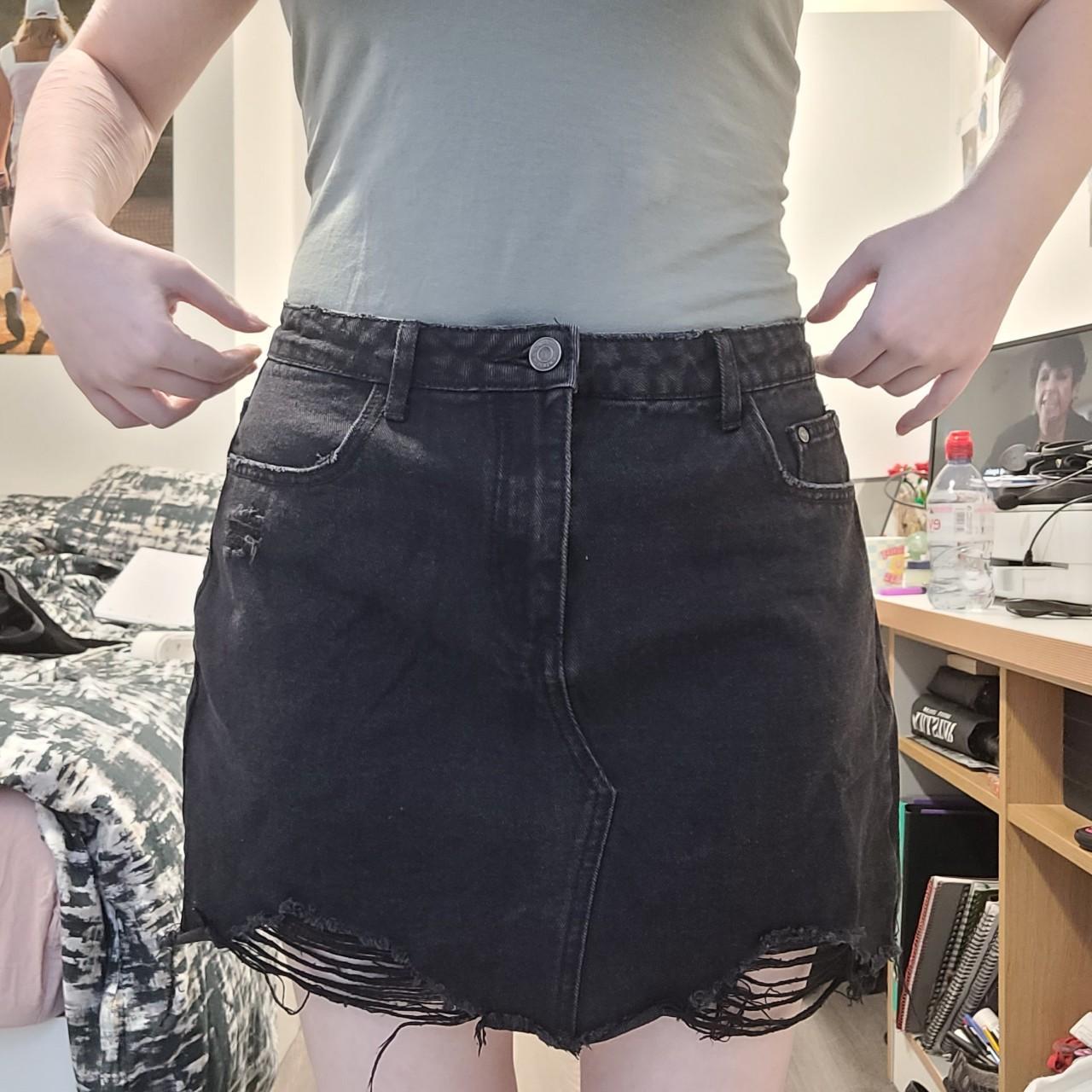 Missguided ripped denim skirt best sale