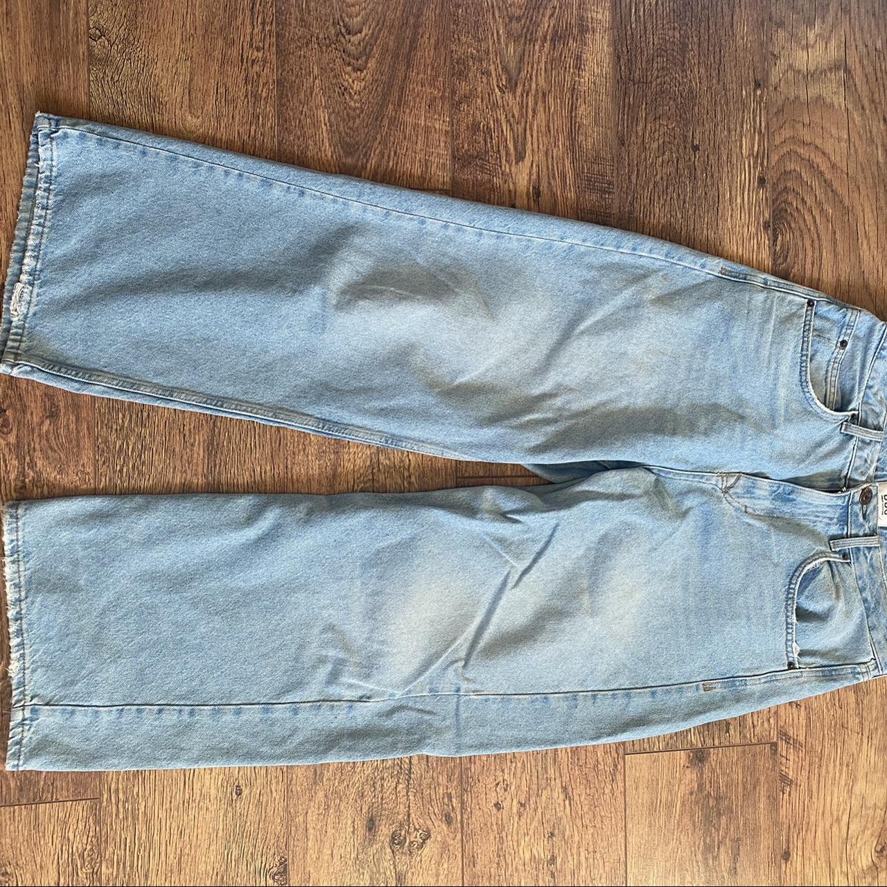 PERVERZE BLUE LINEN LOOSE JEANS SIZE 28 - Depop