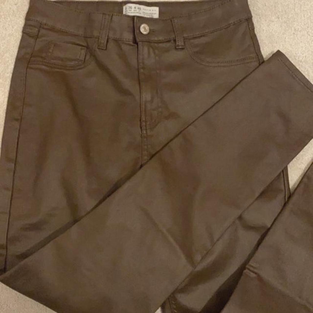 High waisted brown leather jeans trouser. Brand new... Depop