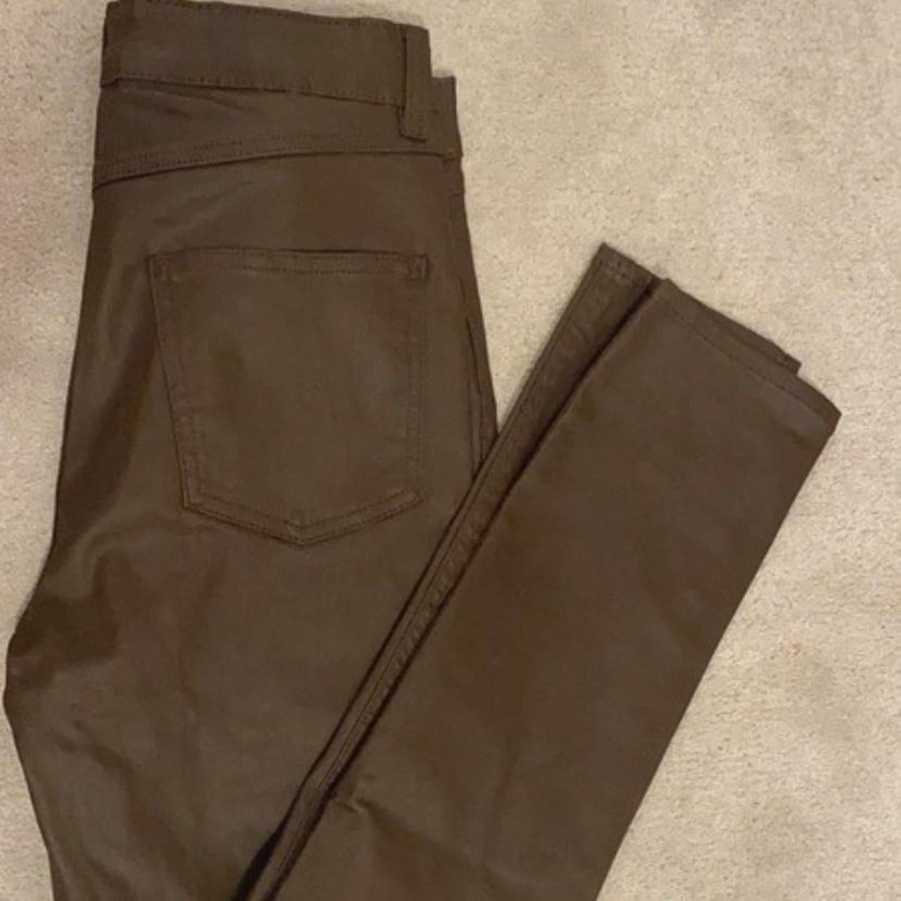 High waisted brown leather jeans trouser. Brand new... Depop