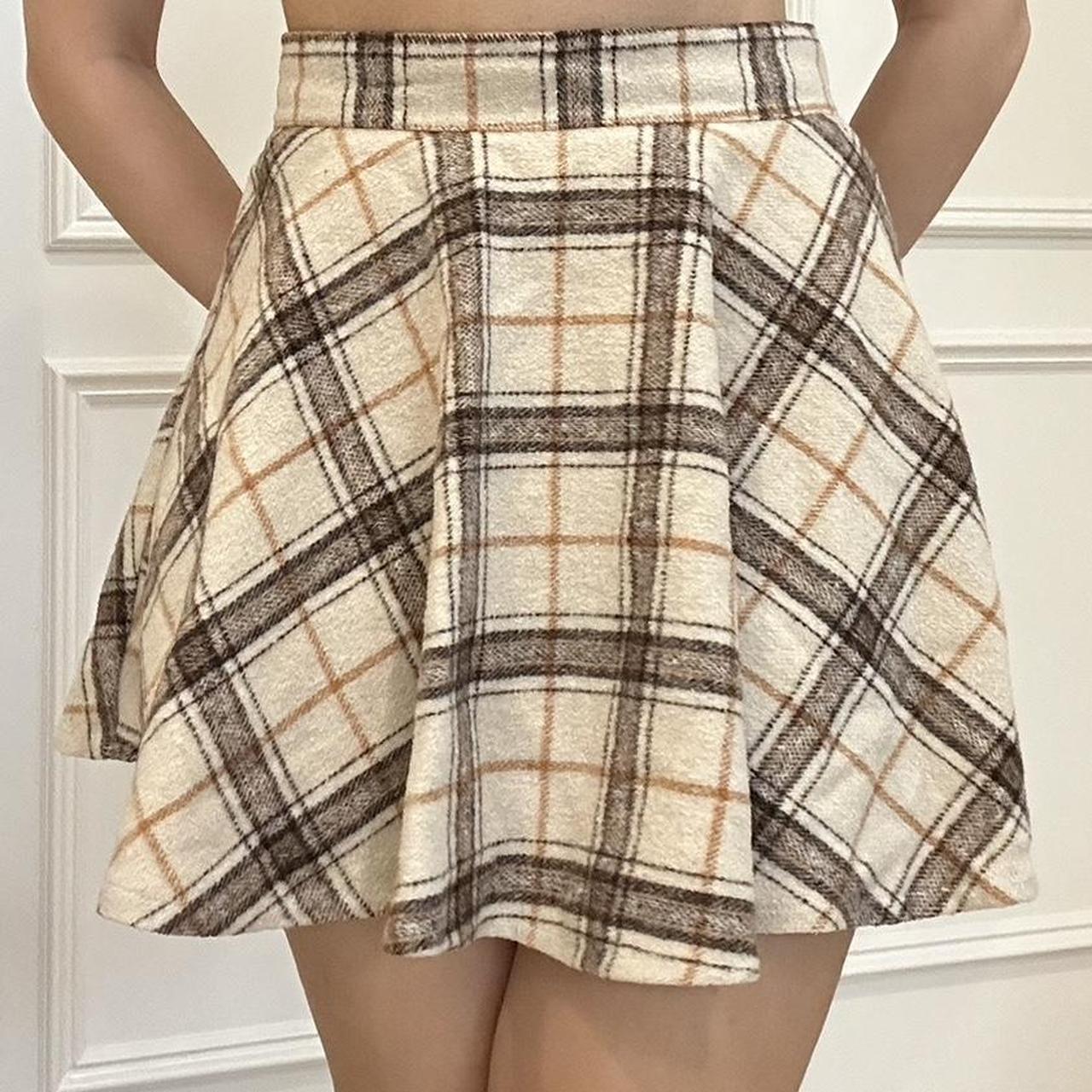 Plaid skater 2024 skirt brown