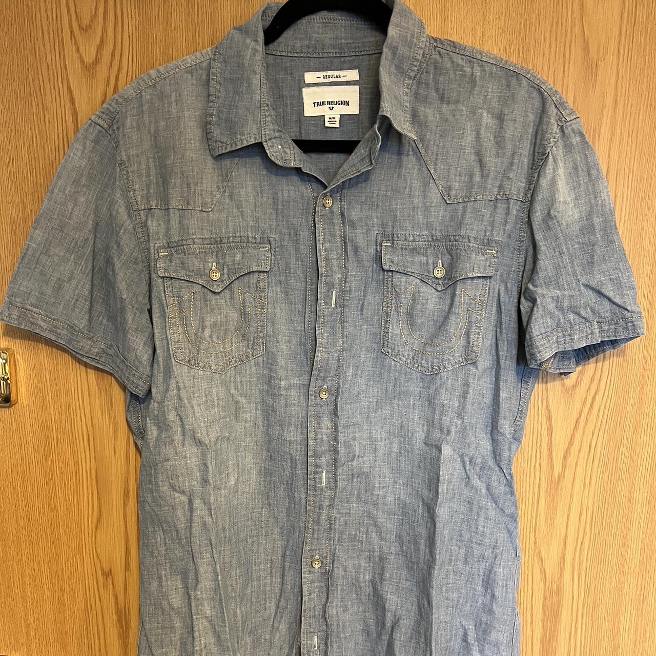 True religion blue shirt #truereligion - Depop