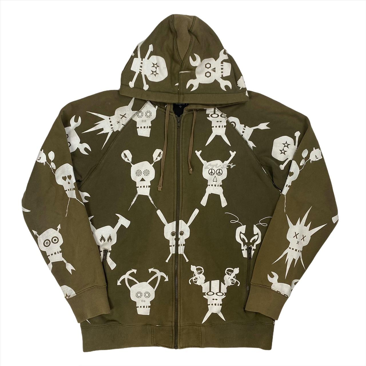 Vintage Stüssy x Futura S/S08 Skullacons Zip-Up | Depop