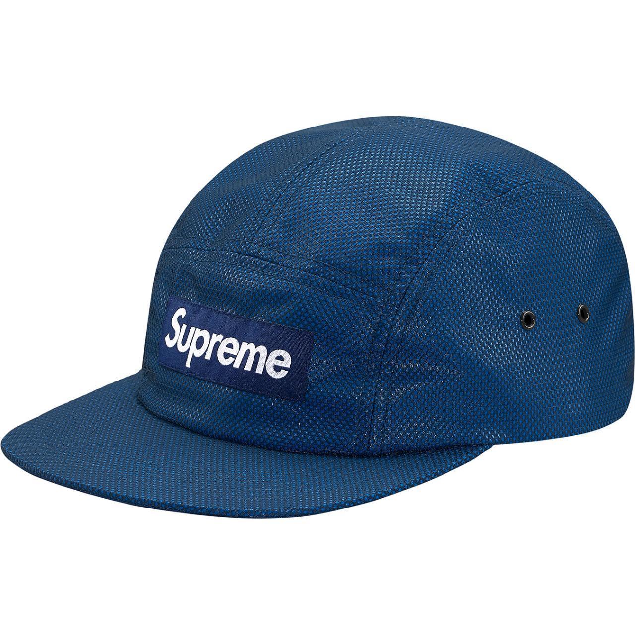 Supreme Bonded Mesh Camp Cap Hat FW17 - Blue... - Depop