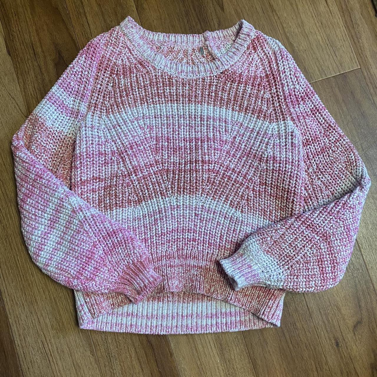 Banana Republic Women's Pink and Cream Jumper | Depop