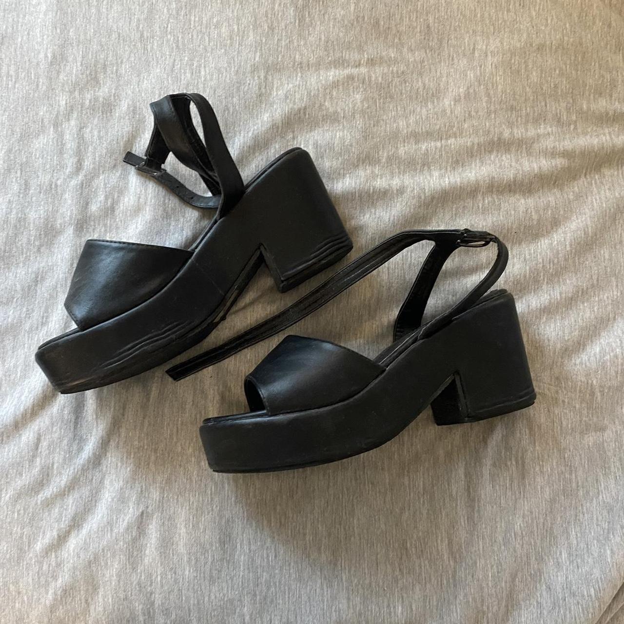 SHEIN CHUNKY PLATFORM HEELS - fits 7.5-8 - good... - Depop