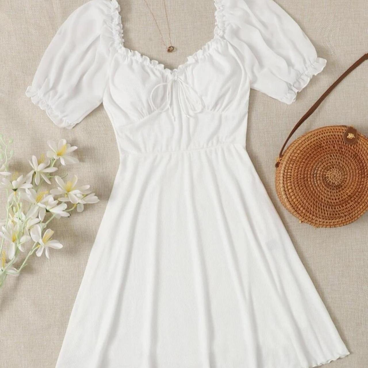 Shein blue and white dress. Summer dress Size m but - Depop