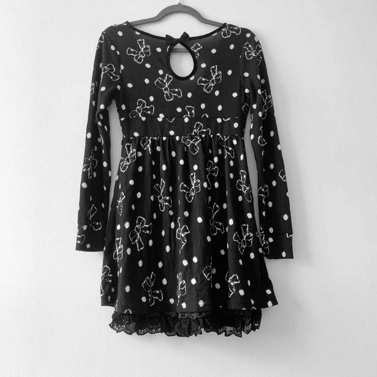 Women's Black and White Dress Depop