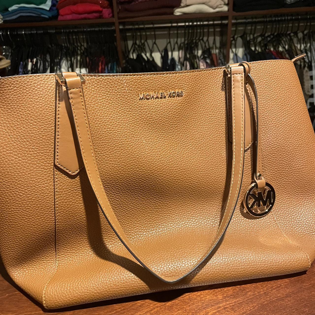 Michael Kors Brown Tan Soft leather tote purse with Depop