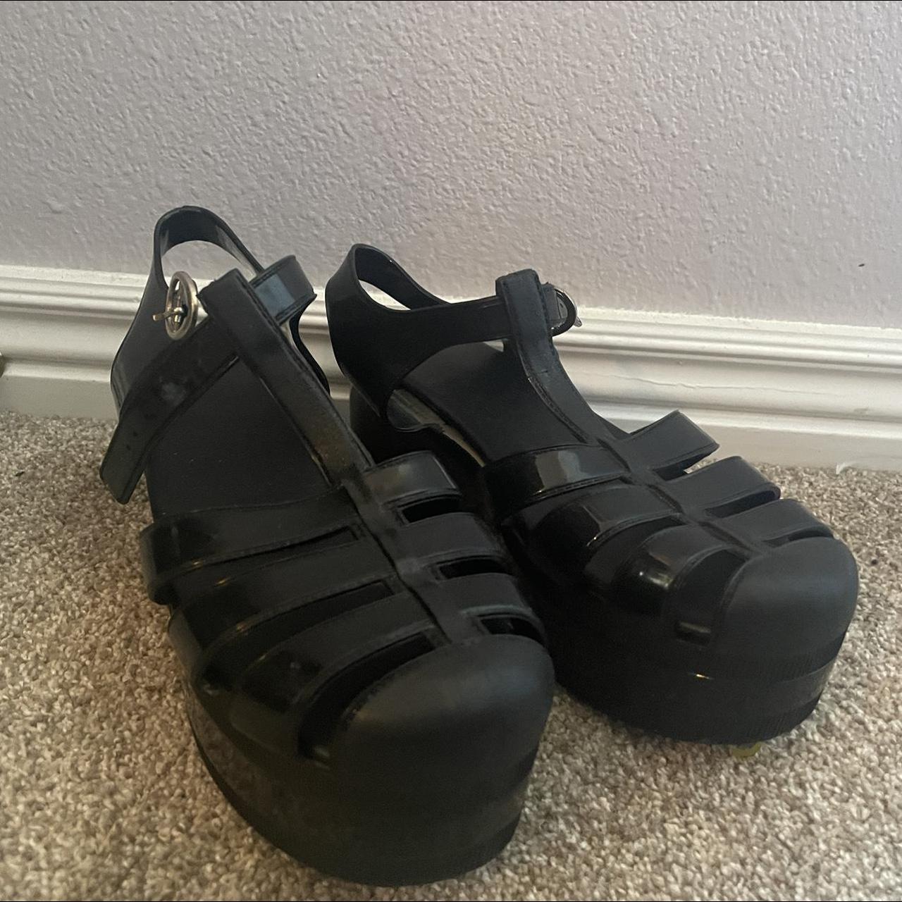 glitter jelly platform sandals