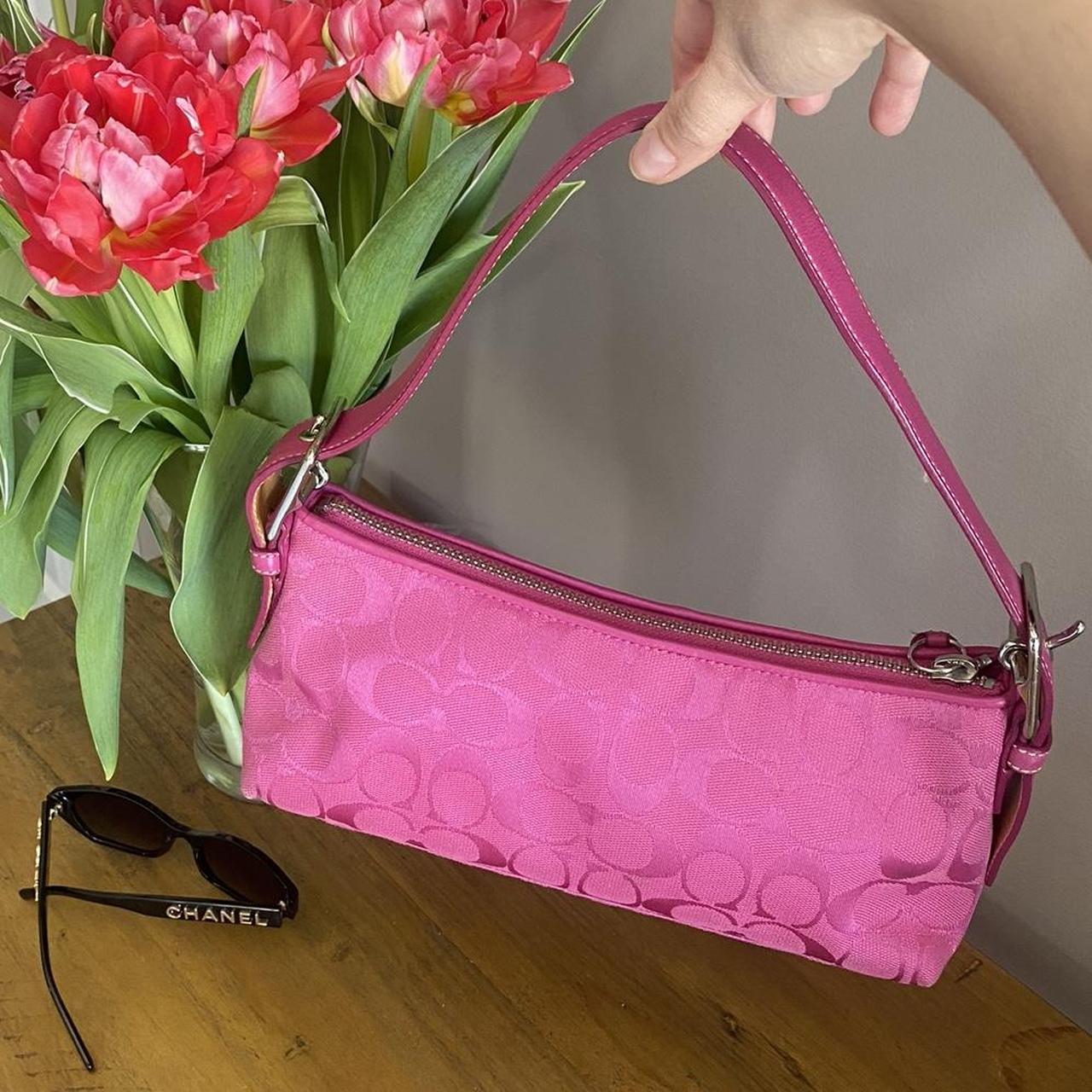 vintage pink coach shoulder purse hot pink barbie - Depop