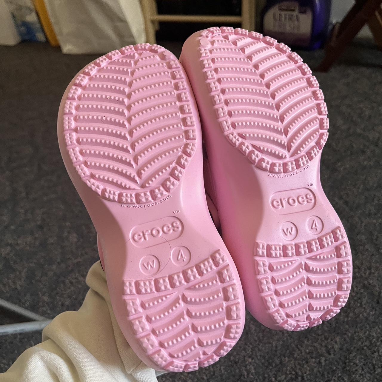 light pink platform crocs