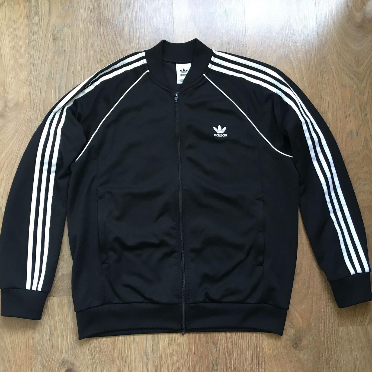 Adidas Men's Black and White Jumper | Depop