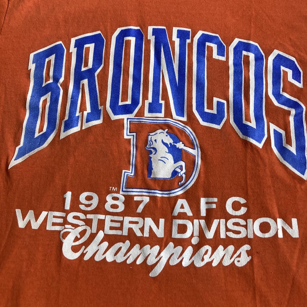 1980s Denver Broncos T-Shirt Sick Orange Old School - Depop