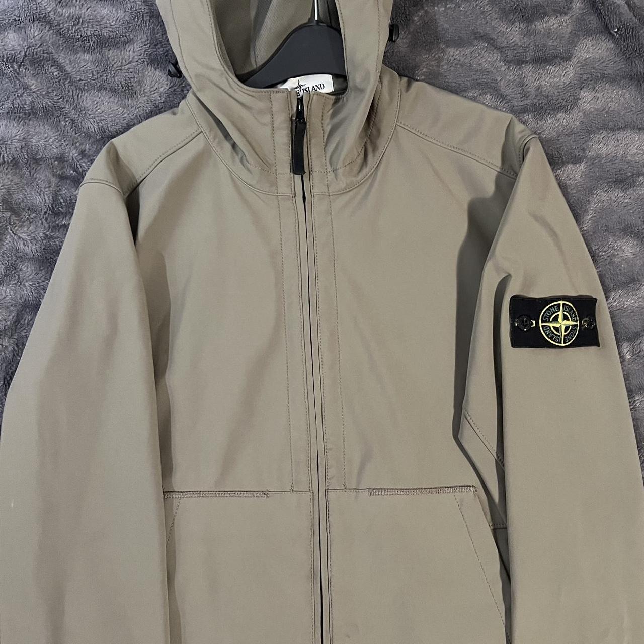 Stone island soft sale shell jacket khaki