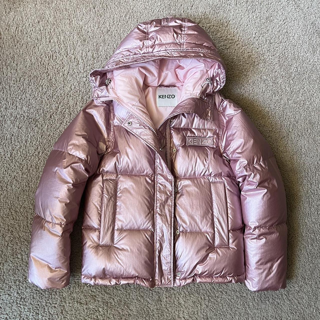 Kenzo Metallic Pink down puffer jacket Size... Depop