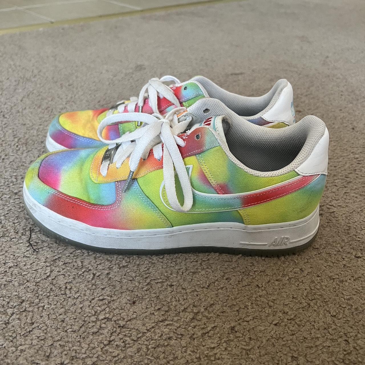 Tie dye Nike Chicago Air Force 1s Some wear and. Depop