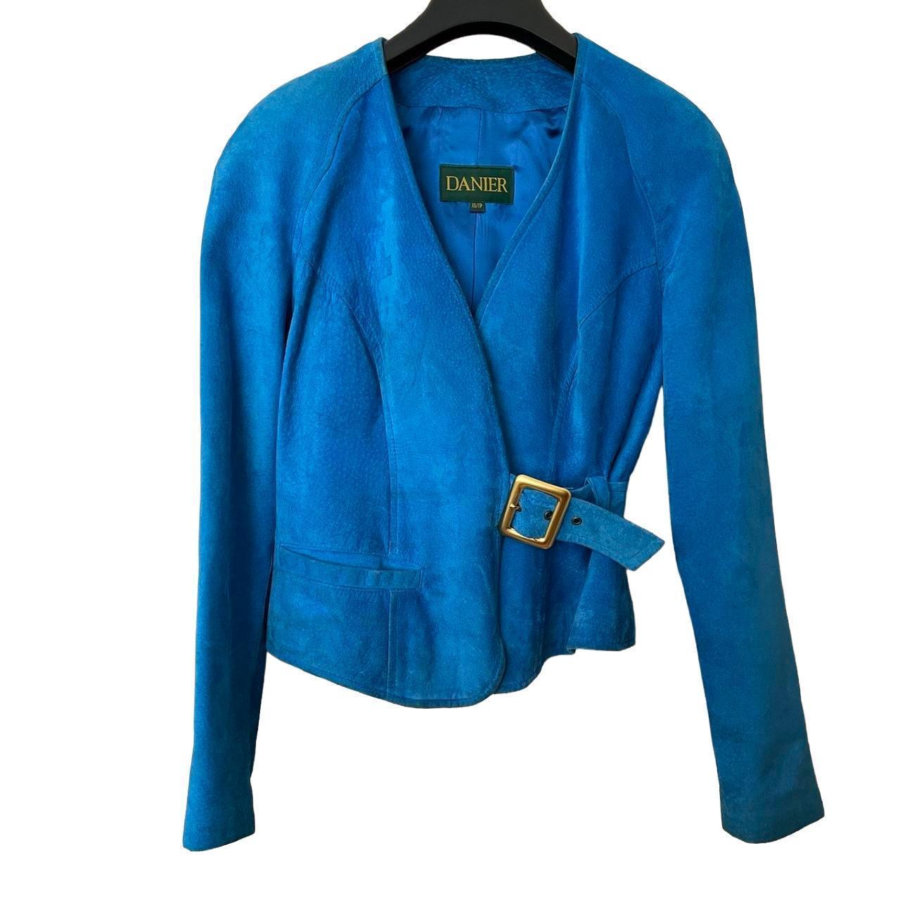 Vintage Danier Blue Suede 2024 Jacket Size XS