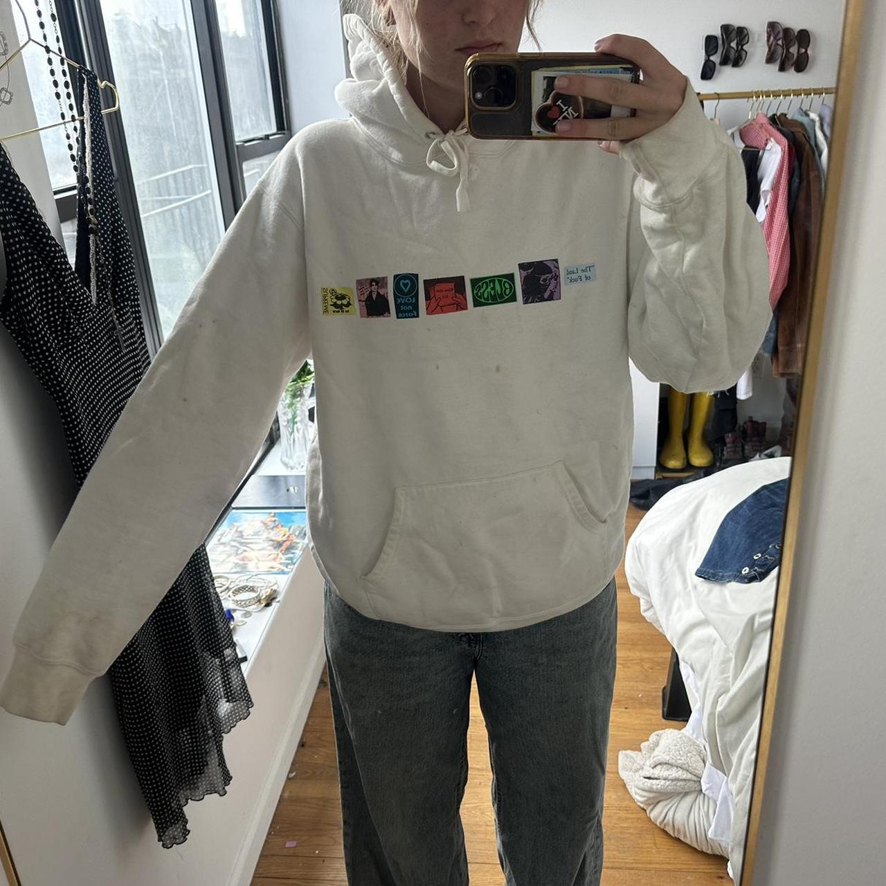 Hotsell White supreme hoodie