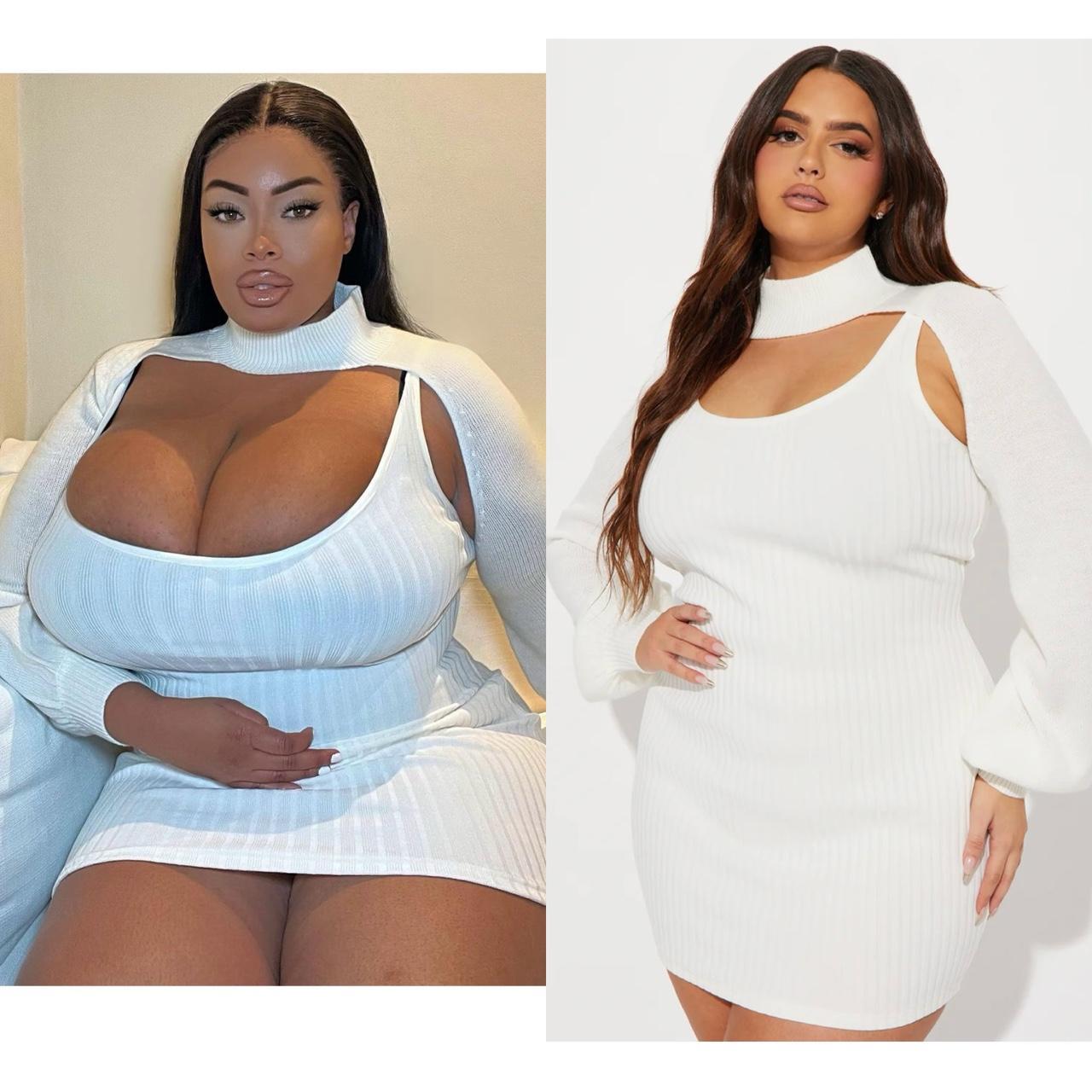 Plus size white dress fashion nova hotsell