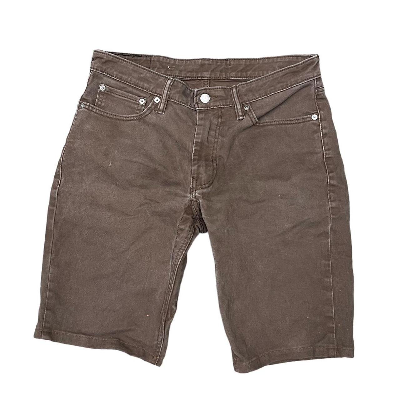 Vintage Levi’s brown denim shorts Size W33... Depop