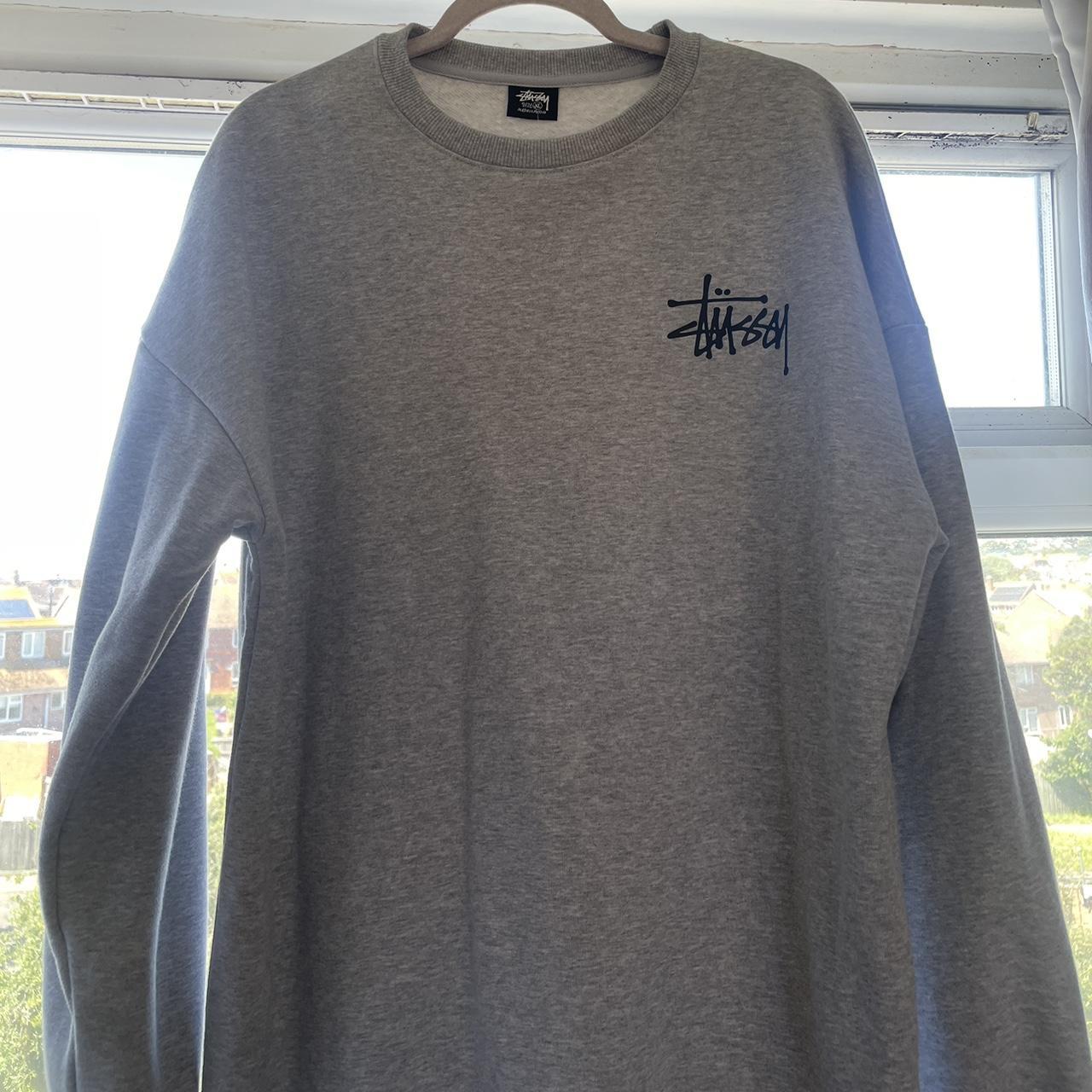 Grey stüssy jumper brand new with tags true to size Depop