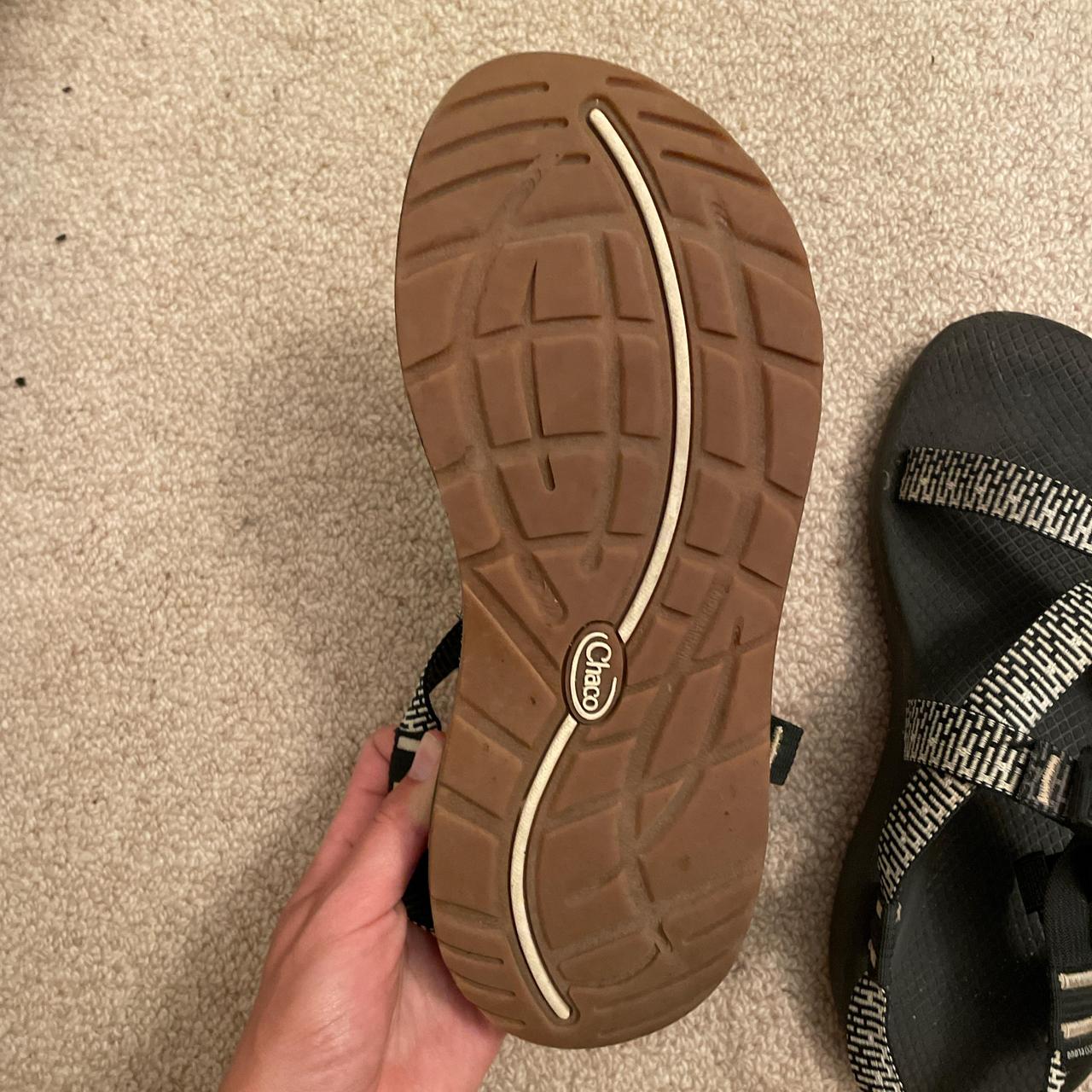 trine black and white chacos