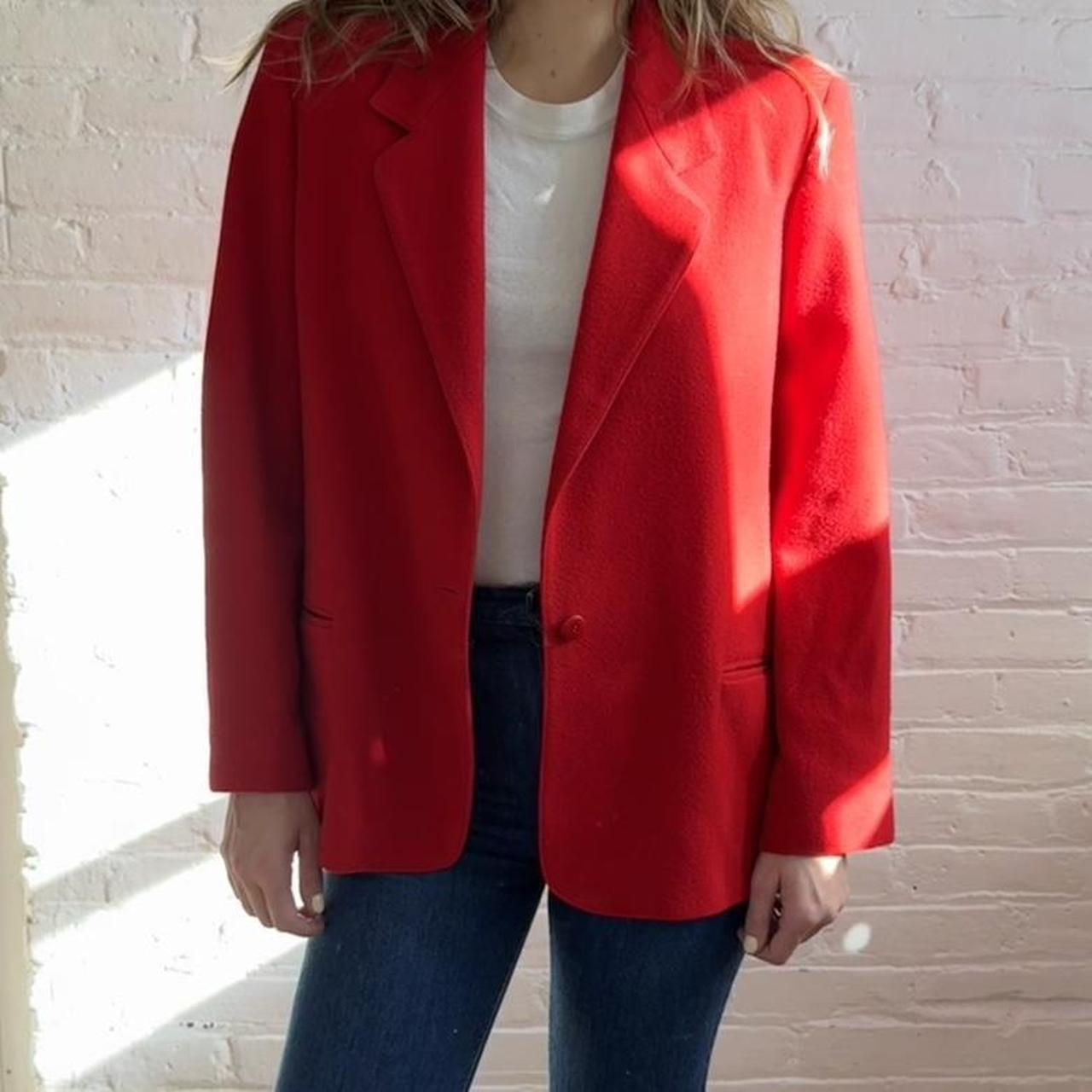 Red Jacket for Women, Red Wool Blazer Womens, Classic Womens