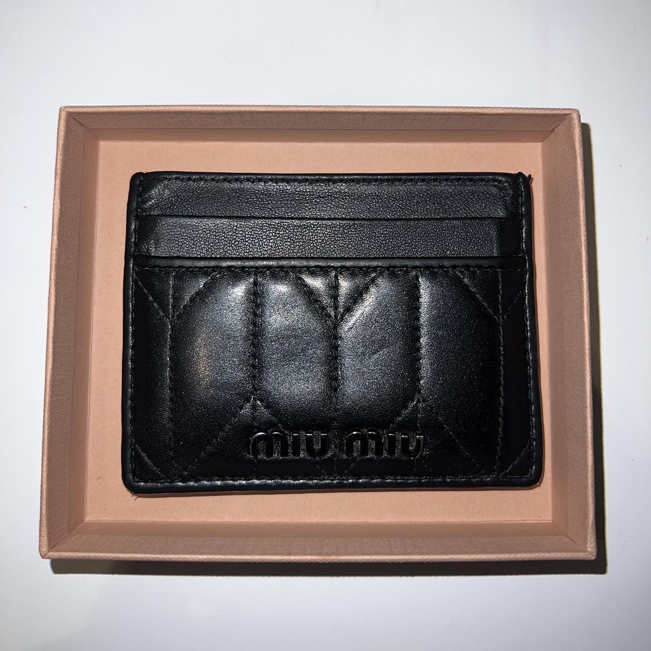 Miu Miu Black Nappa leather badge holder