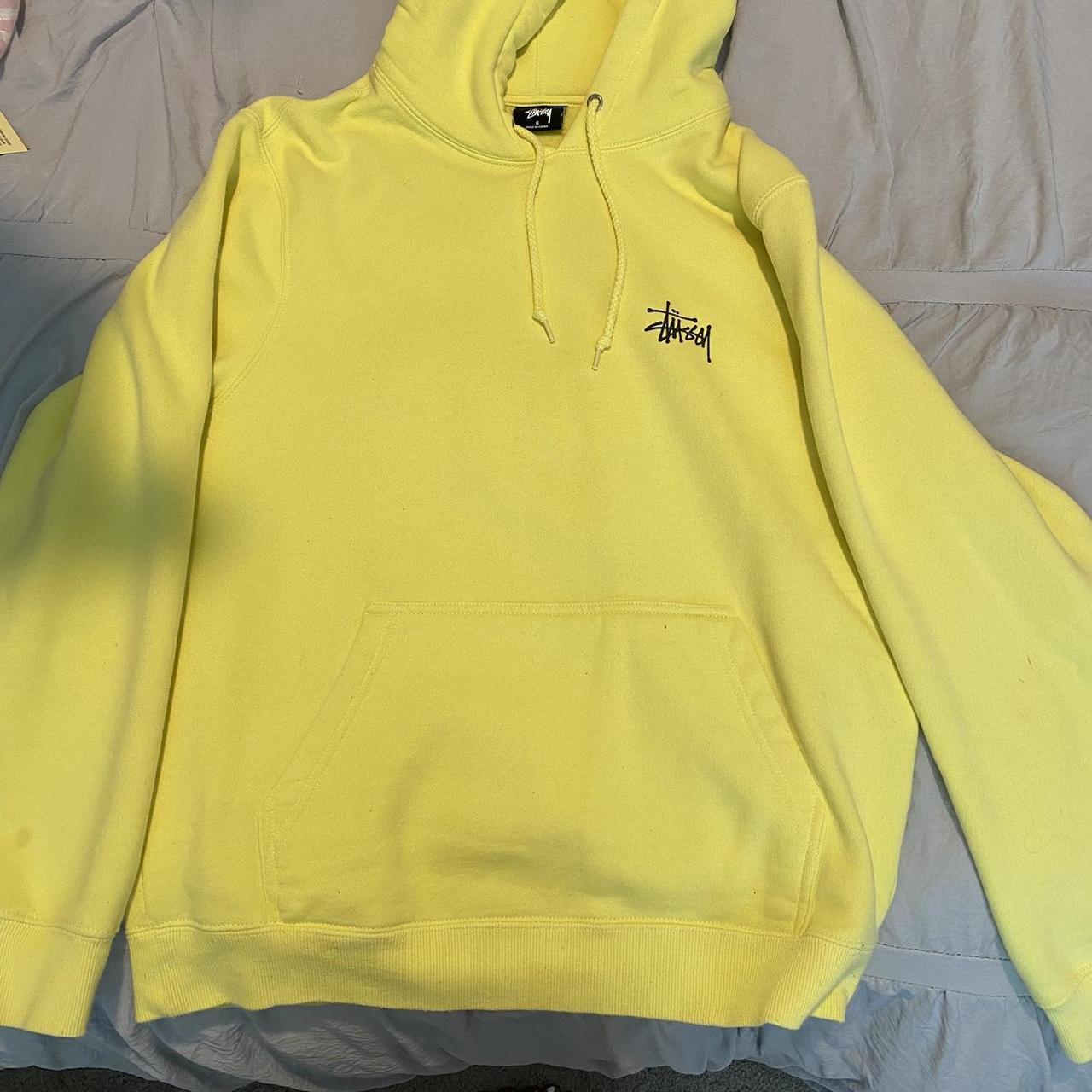 yellow stussy hoodie ! fits a size small pretty... - Depop