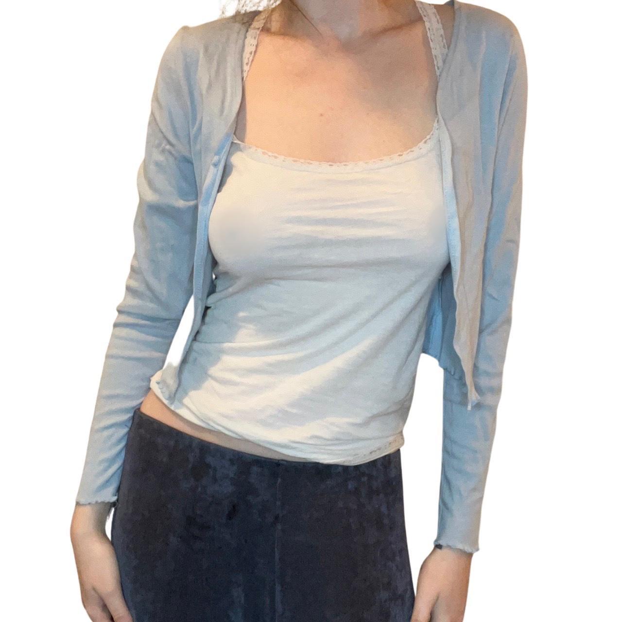 Women's Blue Cardigan Depop