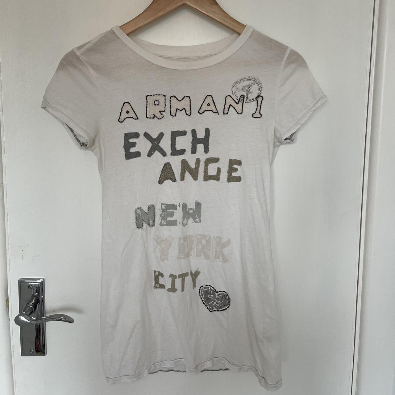 Armani Exchange city text logo t-shirt in black